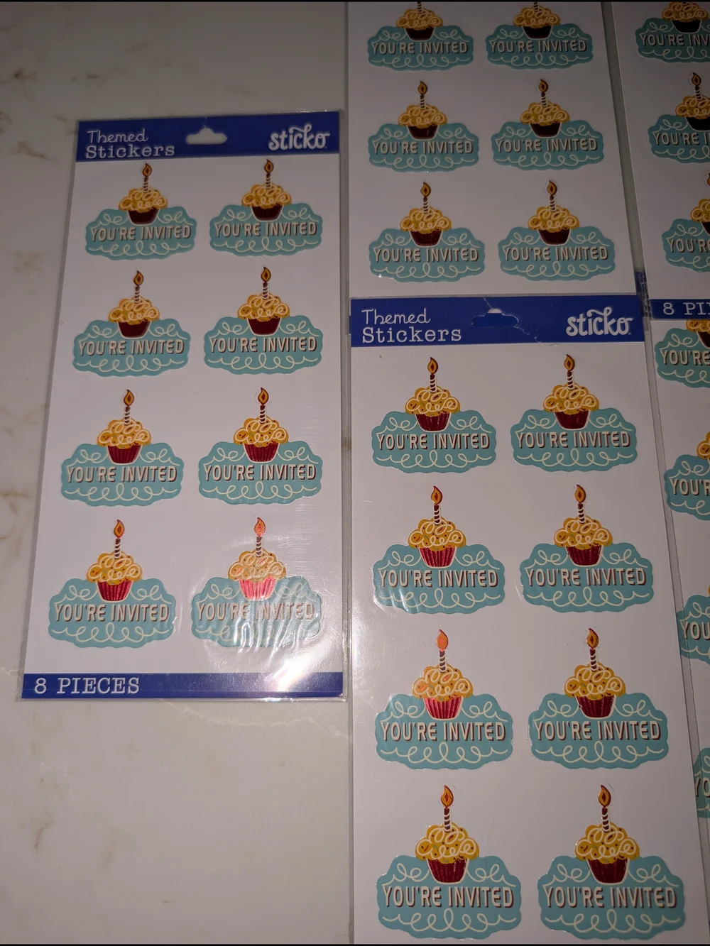 ~Sticko You're Invited Stickers 7 Packs Parties, Showers, Weddings